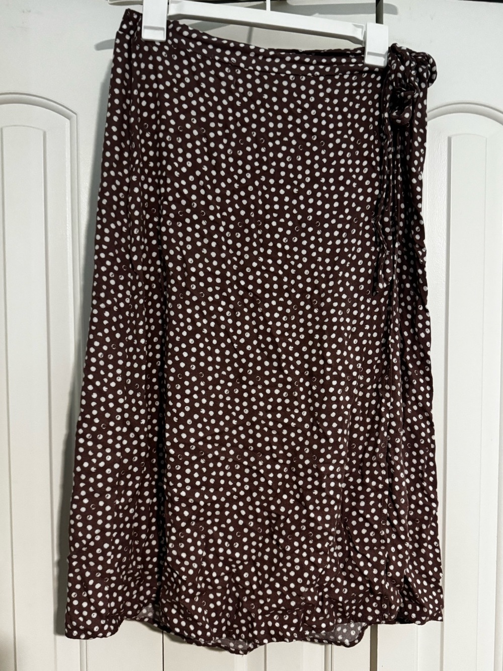 Mauve Polka Dot Wrap Skirt